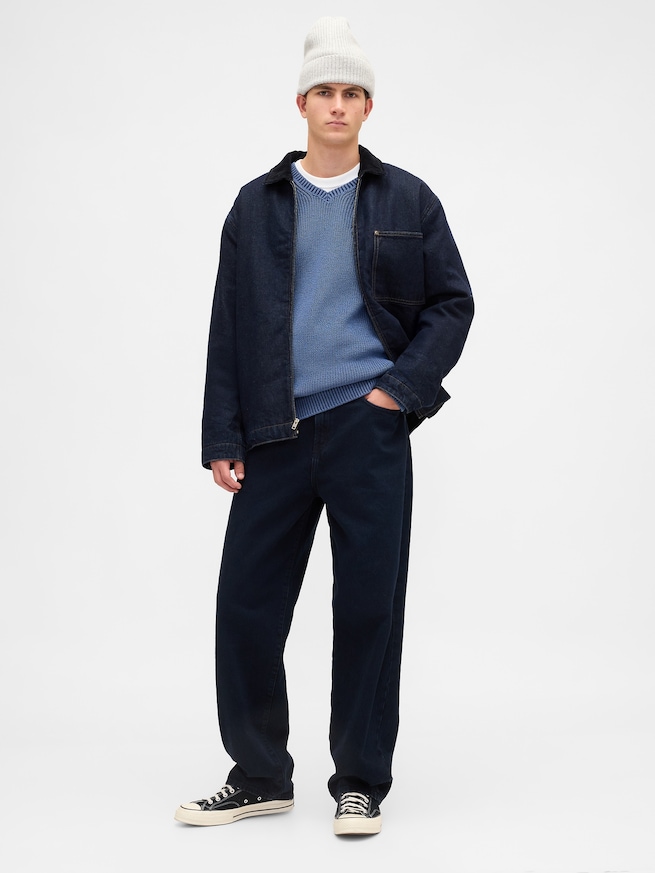 リラックスフィット Vネックセーター-1