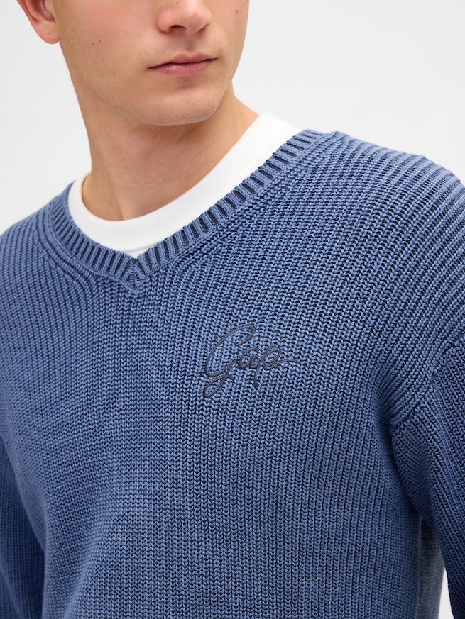 リラックスフィット Vネックセーター-3