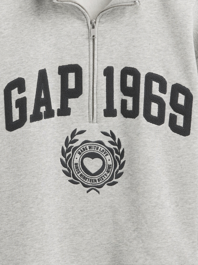 ヴィンテージソフト GAP1969ロゴ ハーフジップ プルオーバー-3