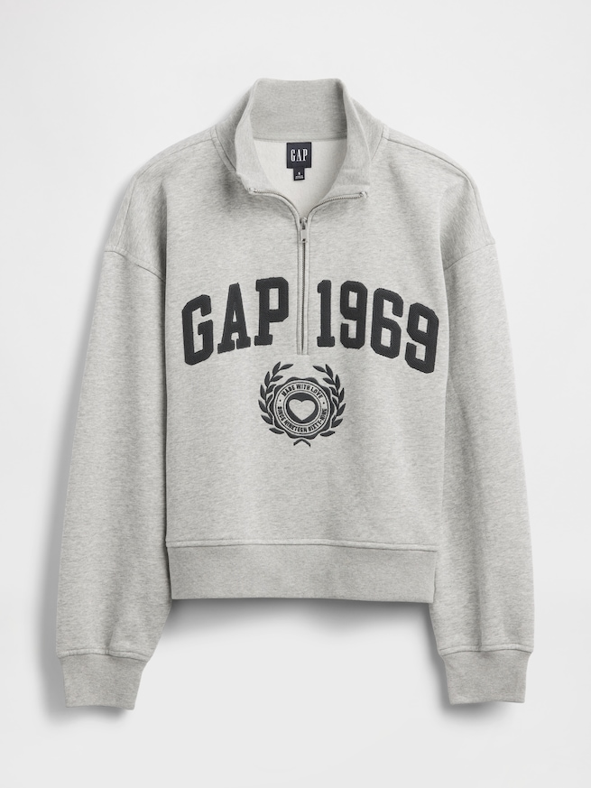 ヴィンテージソフト GAP1969ロゴ ハーフジップ プルオーバー-4