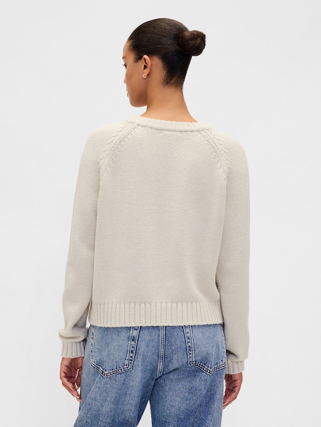 ウールブレンド ラグラン クルーネックセーター-2