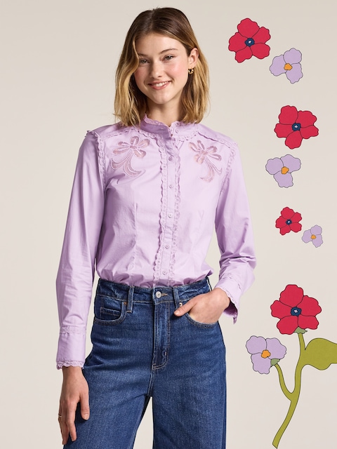 HAUT BOUTONNÉ ORNÉ D'UNE APPLIQUE OLD NAVY X ANNA SUI