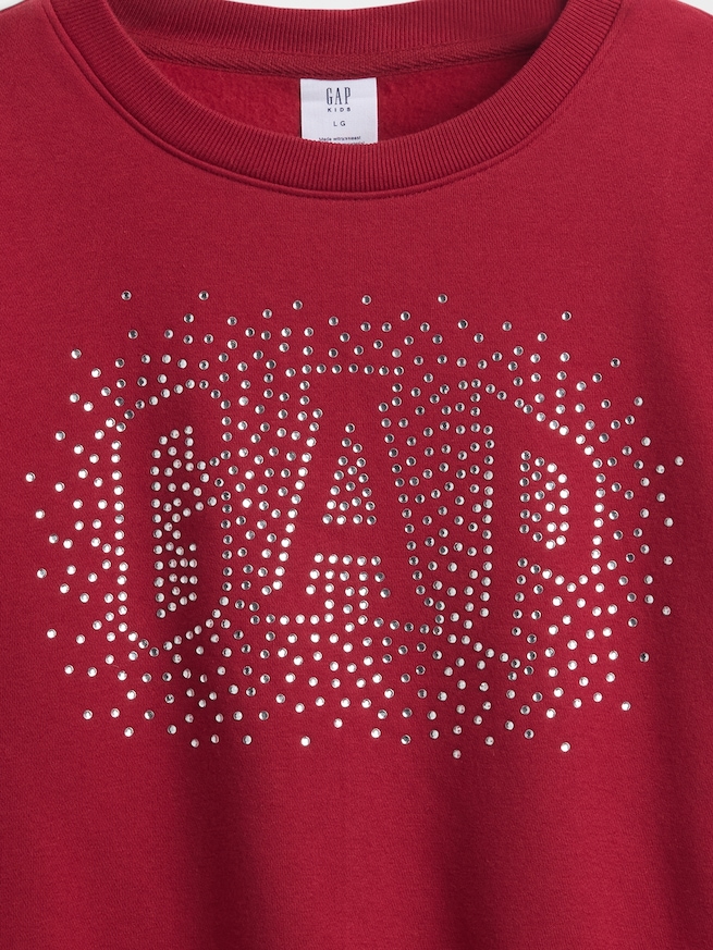 オーバーサイズ ウェッジ クルーネック スウェットシャツ (キッズ)-2