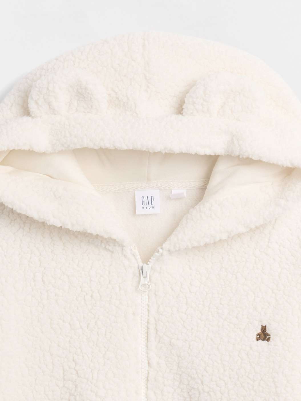 ボア オーバーサイズ くまさん ジップアップパーカー (キッズ)-2