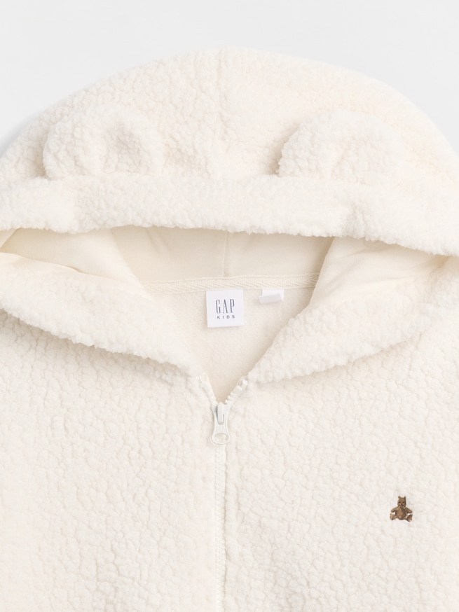 ボア オーバーサイズ くまさん ジップアップパーカー (キッズ)-2