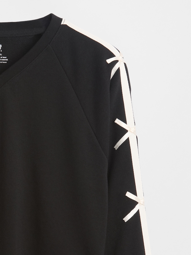 ヴィンテージソフト Vネック リボンスウェットシャツ (キッズ)-2