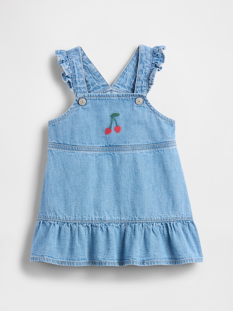 Baby Denim Cherry Skirtall Set