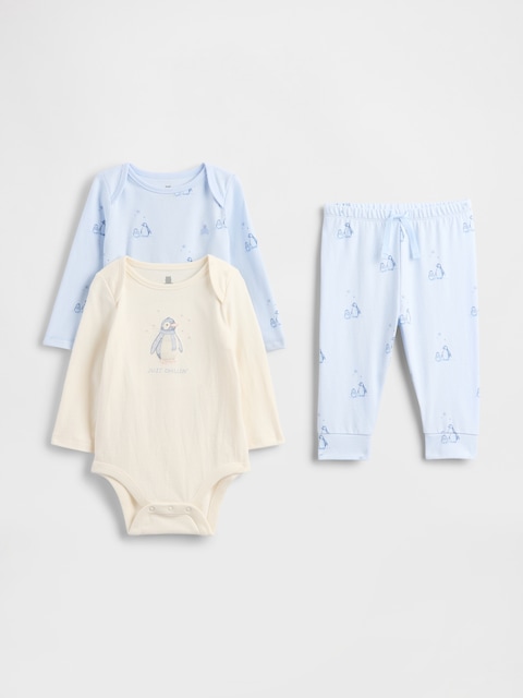 Baby Organic Cotton Bodysuit Outfit Set (3-Pack)