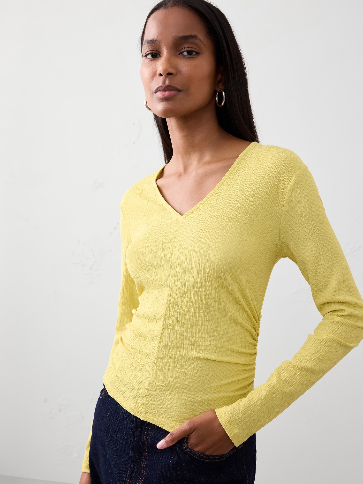 Crinkle Jacquard Top