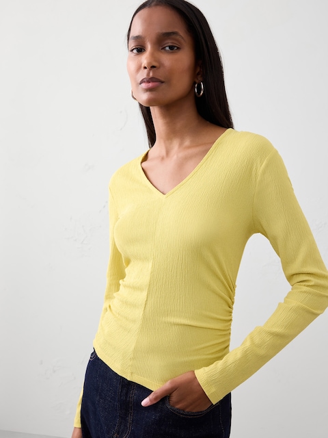 Crinkle Jacquard Top