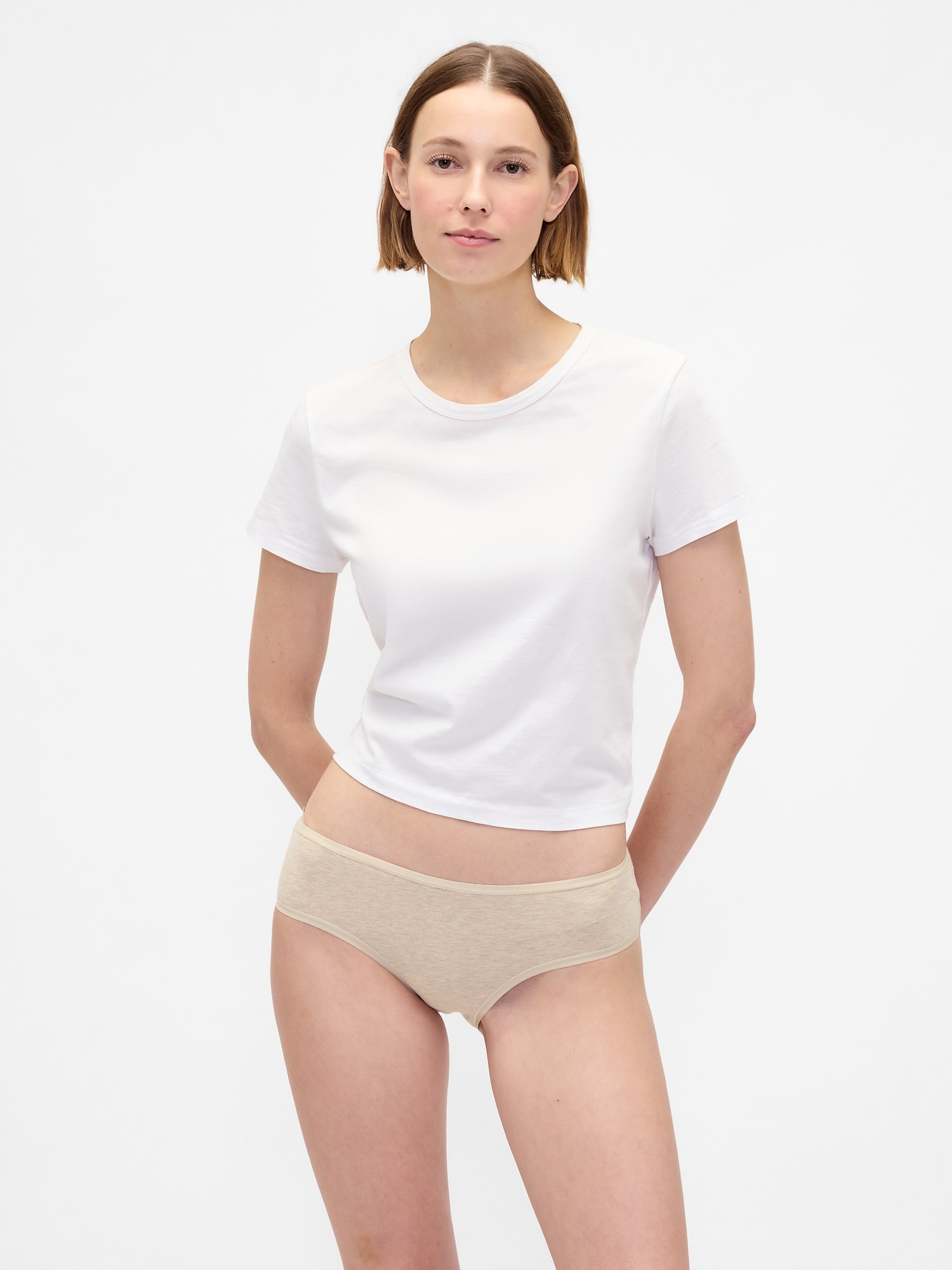 CULOTTE TAILLE BASSE EN COTON BIOLOGIQUE EXTENSIBLE