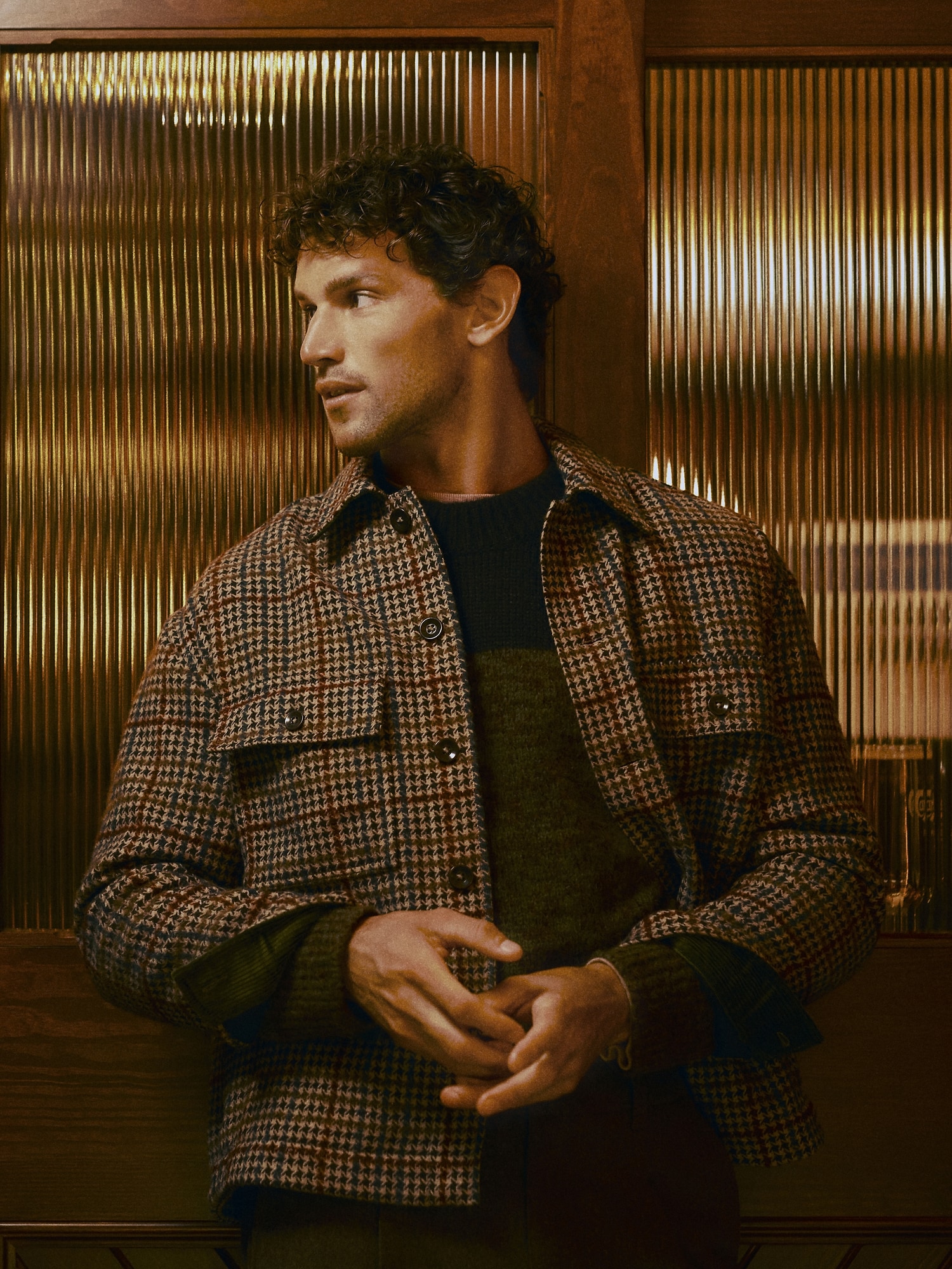 リラックスフィット ヘビー オーバーシャツ (ウール混)-1