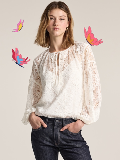 Old Navy x Anna Sui Lace Applique Top