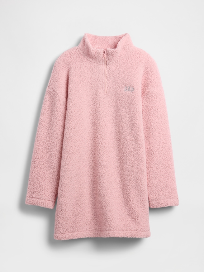 ボア オーバーサイズ GAPロゴ スウェットワンピース (キッズ)-0