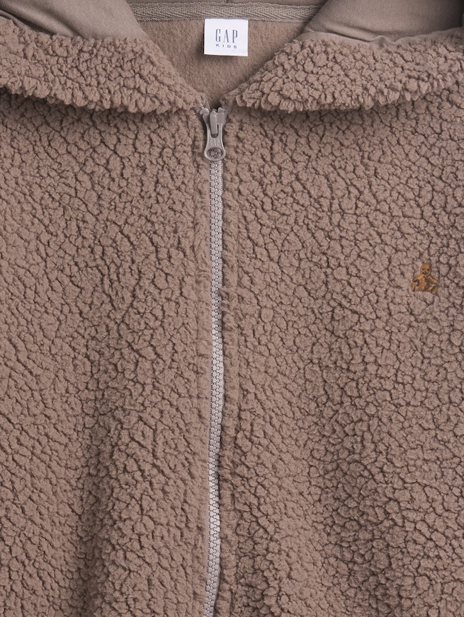 ボア オーバーサイズ くまさん ジップアップパーカー (キッズ)-2