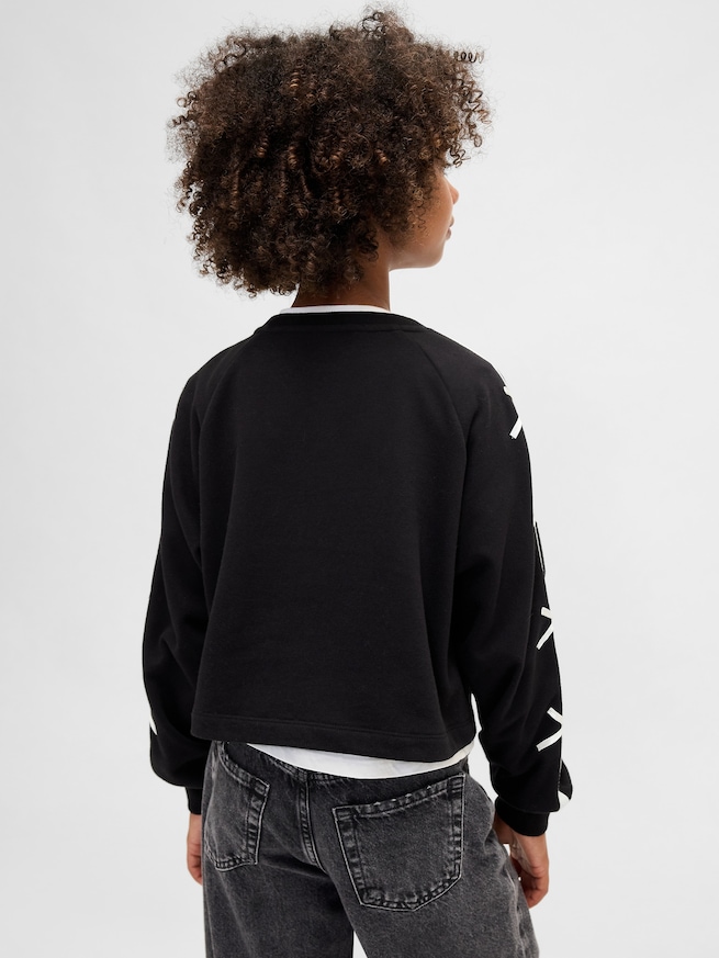 ヴィンテージソフト Vネック リボンスウェットシャツ (キッズ)-1