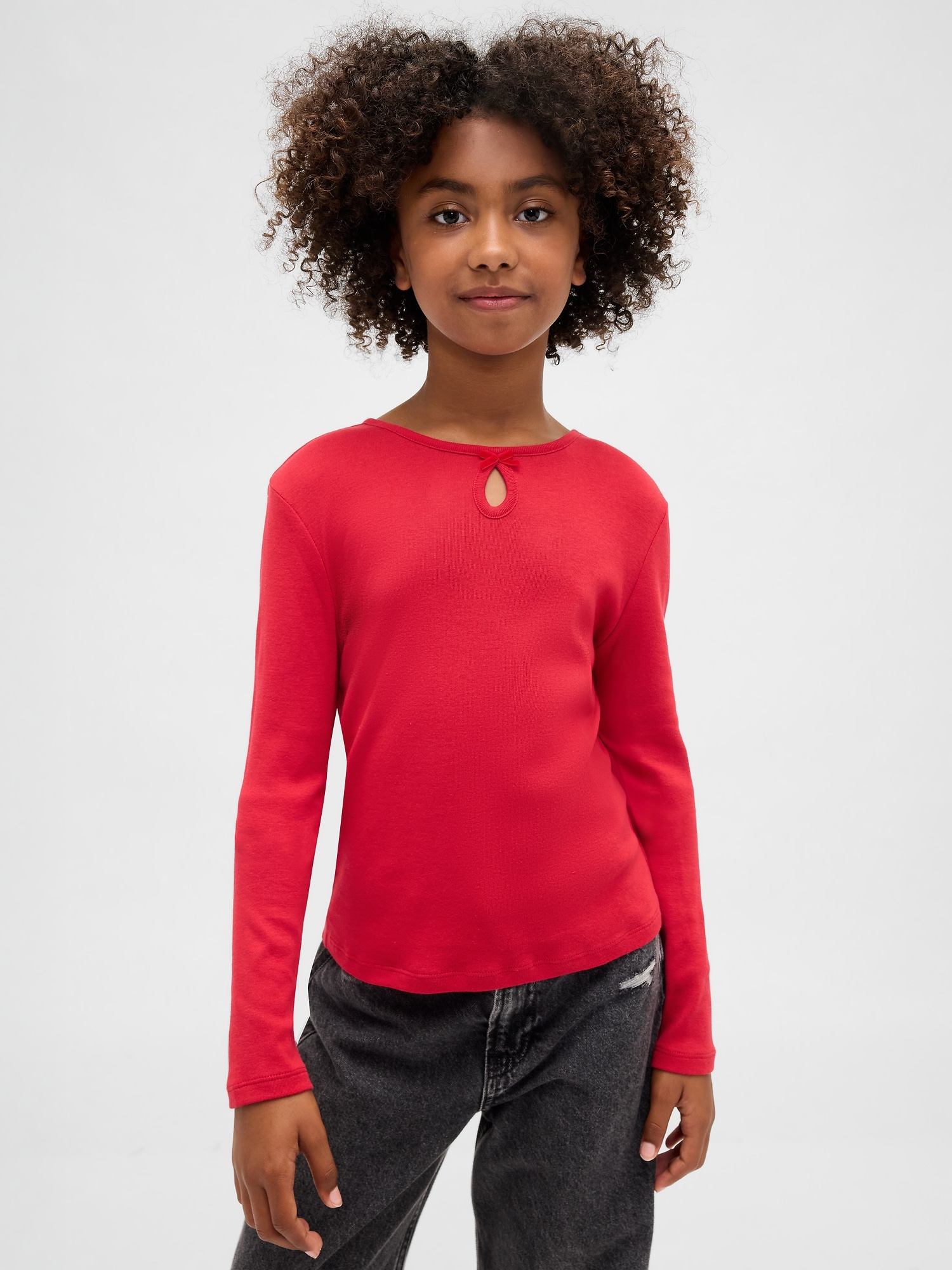 T-SHIRT AJUSTÉ À OUVERTURE TROU DE SERRURE À BOUCLE POUR ENFANT