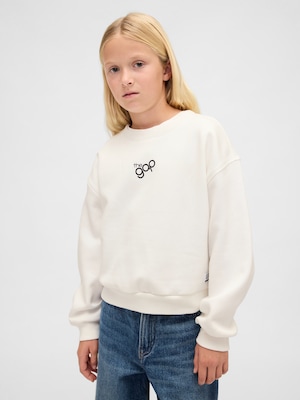 オーバーサイズ ウェッジ GAPロゴ スウェットシャツ (キッズ)