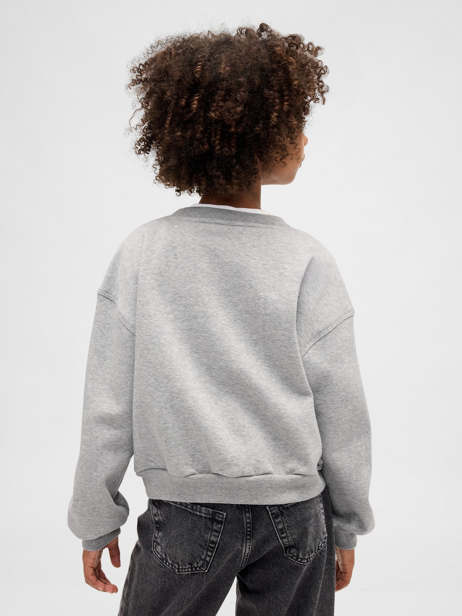 オーバーサイズ ウェッジ GAPロゴ スウェットシャツ (キッズ)-1