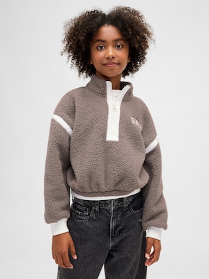 リサイクル リラックスフィット  ボア ハーフジップ スウェットシャツ (キッズ)