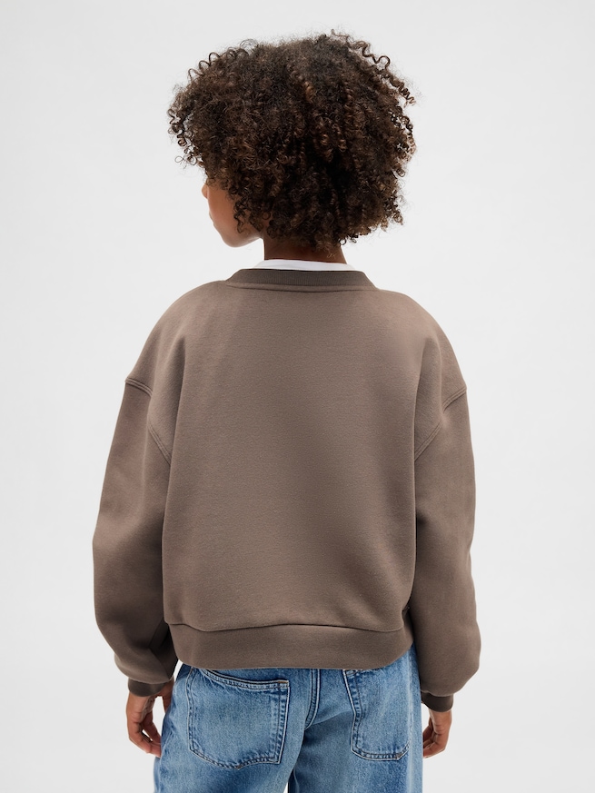 オーバーサイズ ウェッジ GAPロゴ スウェットシャツ (キッズ)-1