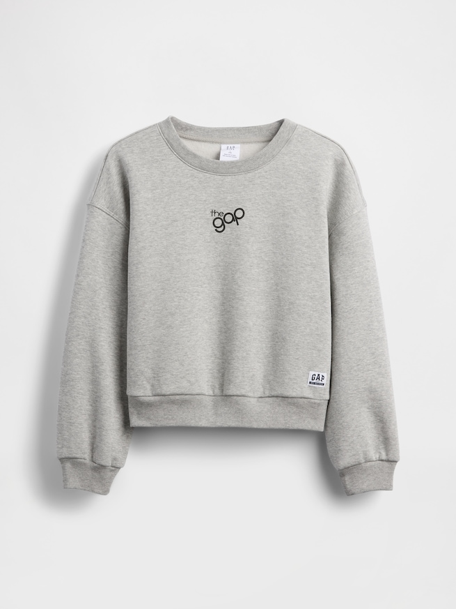 オーバーサイズ ウェッジ GAPロゴ スウェットシャツ (キッズ)-0