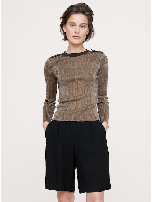 メタリック ショルダーエポーレットセーター