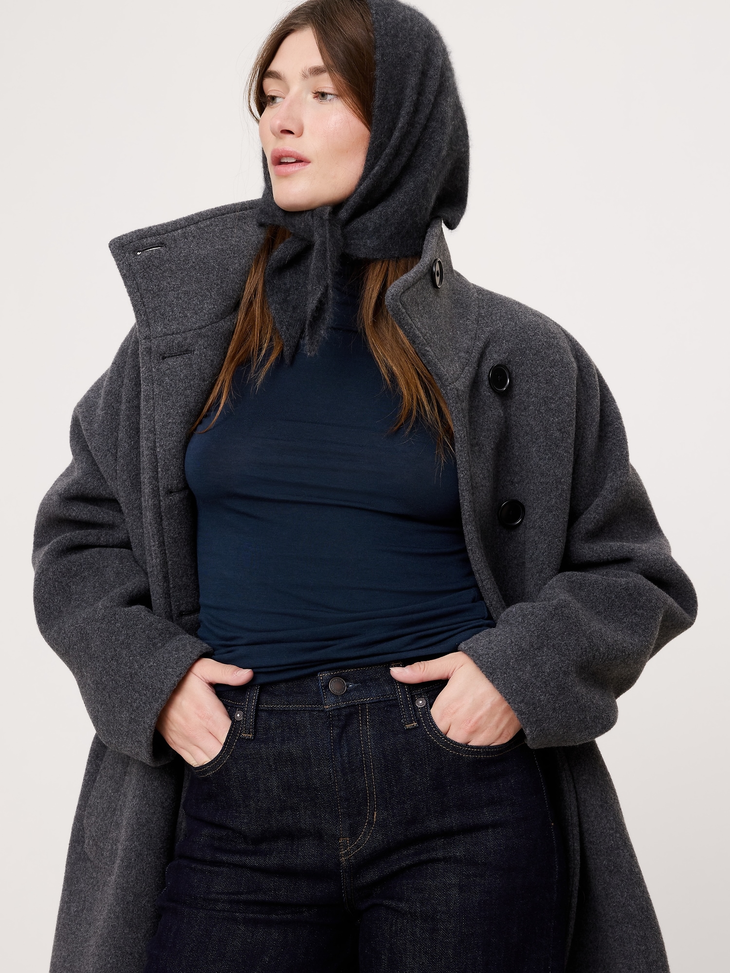 リュクス ウールブレンド タートルネックTシャツ-2