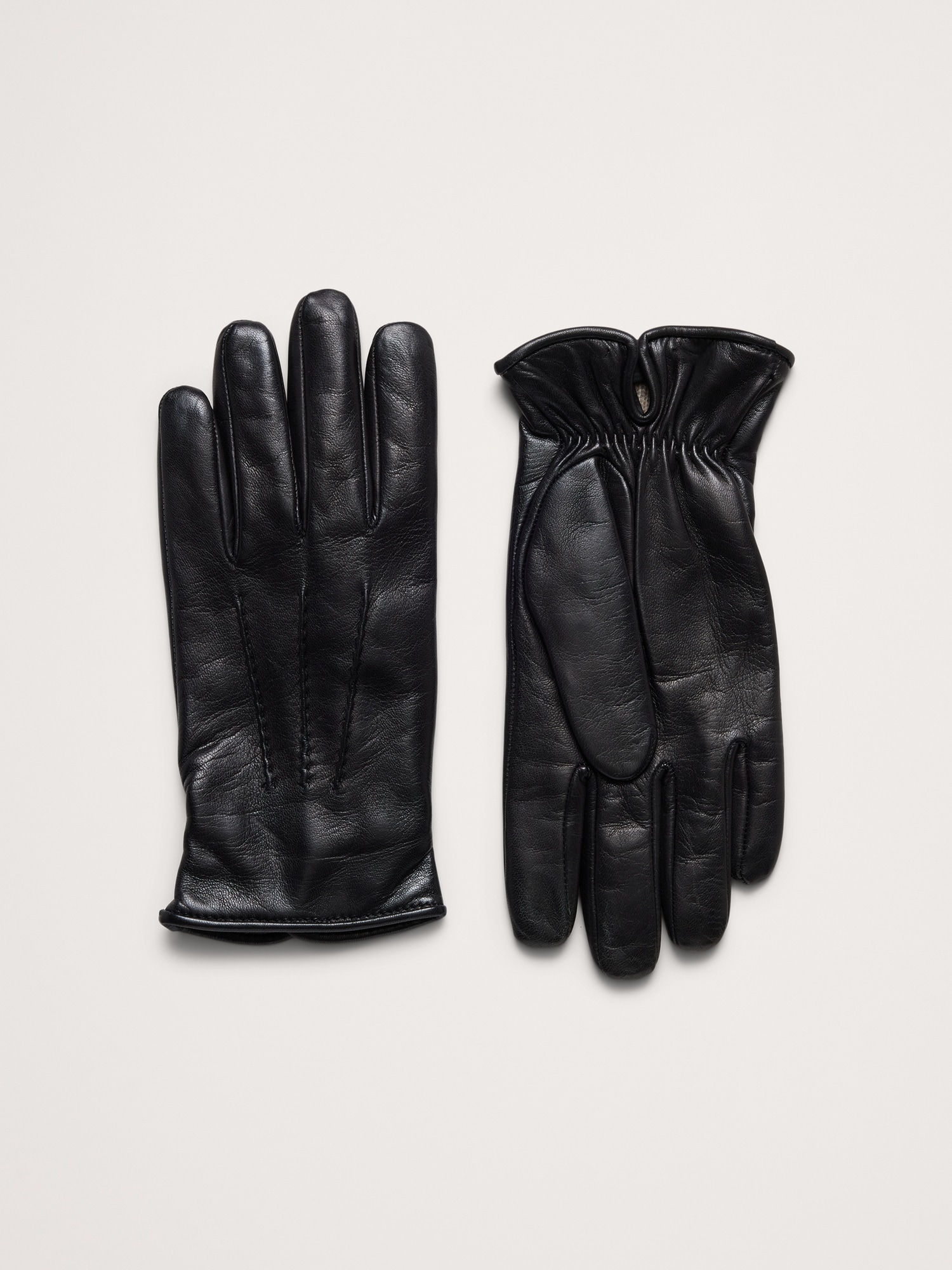 Italian Leather Cashmere-Lined Gloves