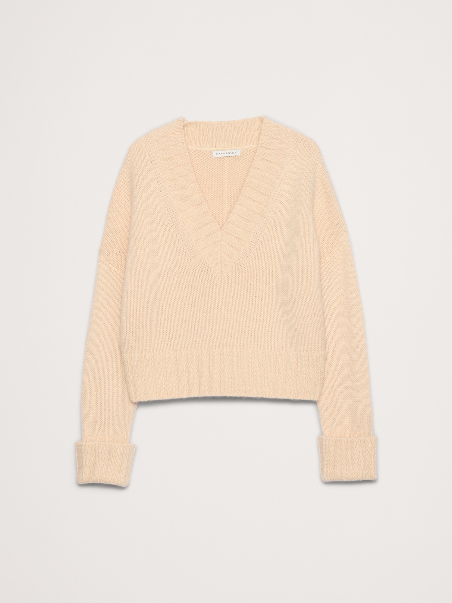 ウール アルパカ ブレンド Vネックセーター-4