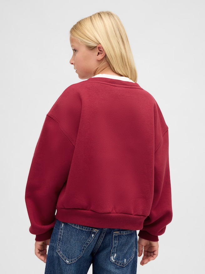 オーバーサイズ ウェッジ クルーネック スウェットシャツ (キッズ)-1