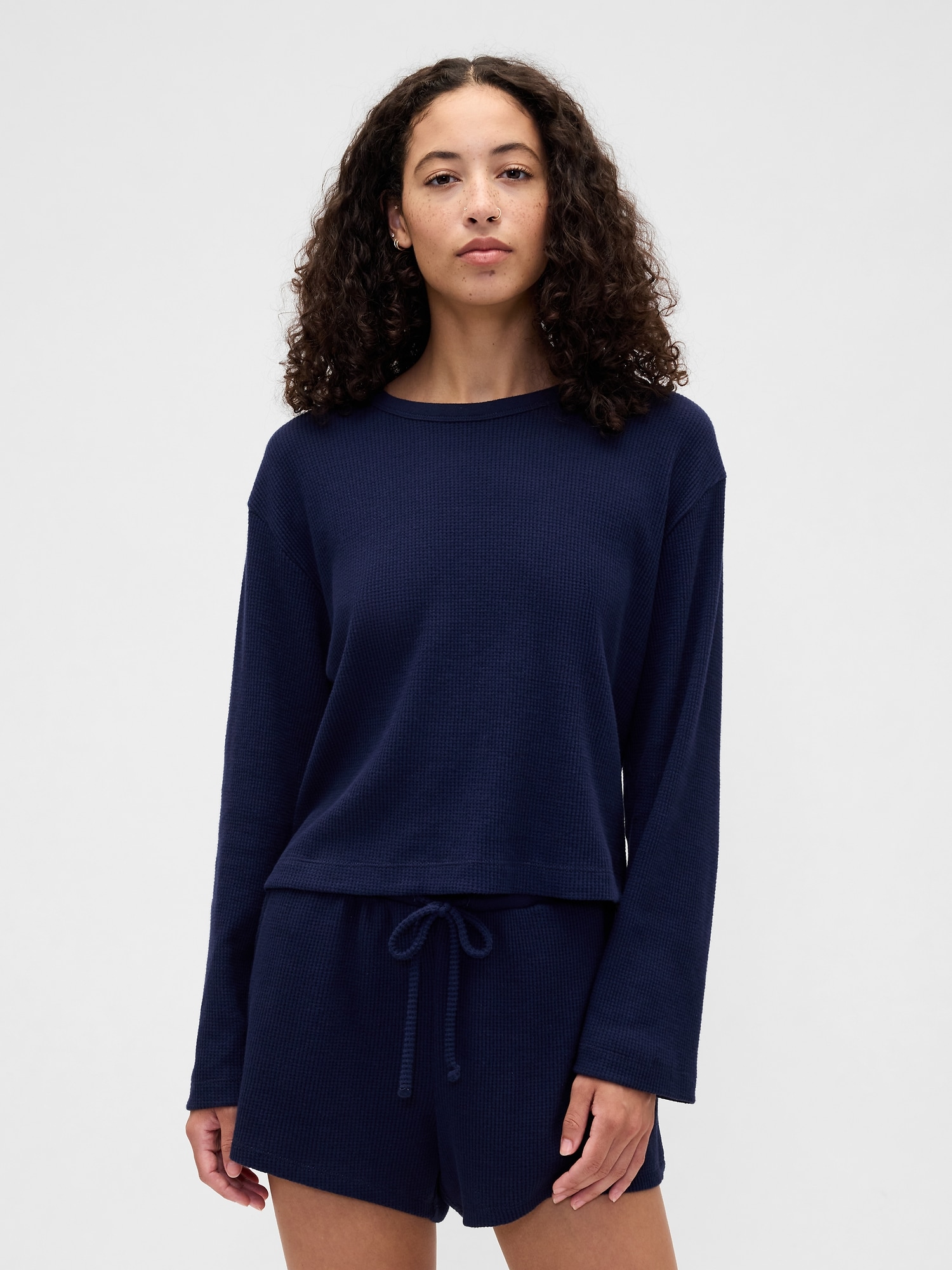 Relaxed Waffle-Knit PJ T-Shirt