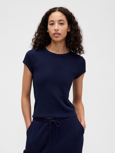 Waffle-Knit PJ T-Shirt