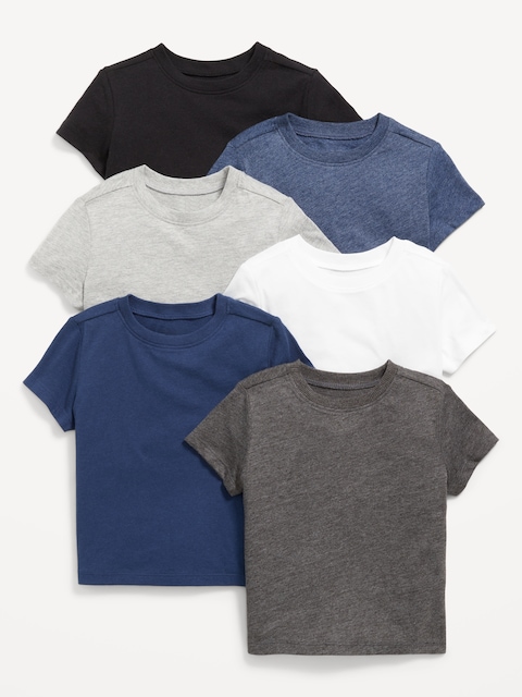 Short-Sleeve Solid T-Shirt 6-Pack for Toddler Boys