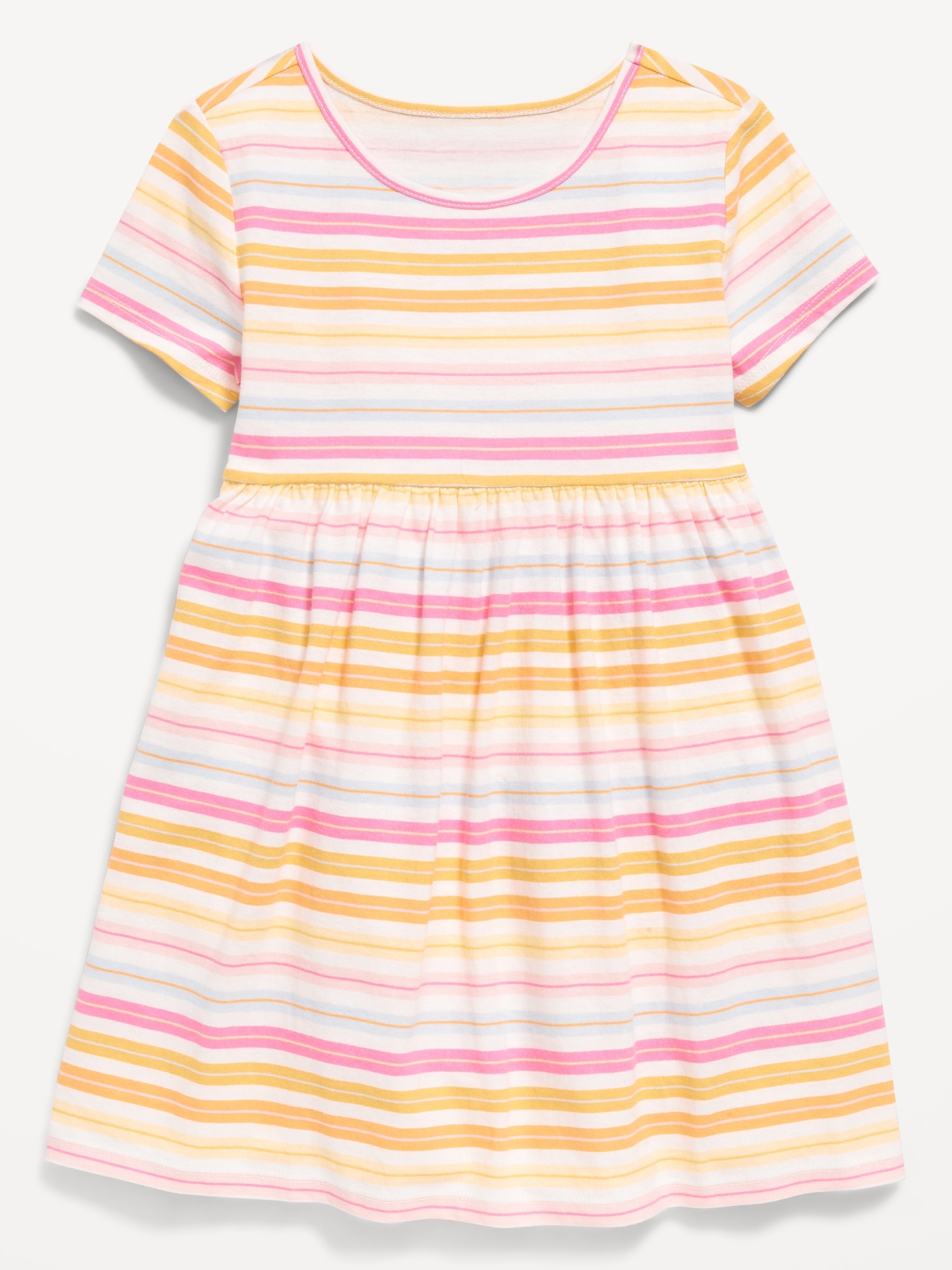ROBE À MANCHES COURTES EN TRICOT DE JERSEY À MOTIF POUR TOUTE-PETITE