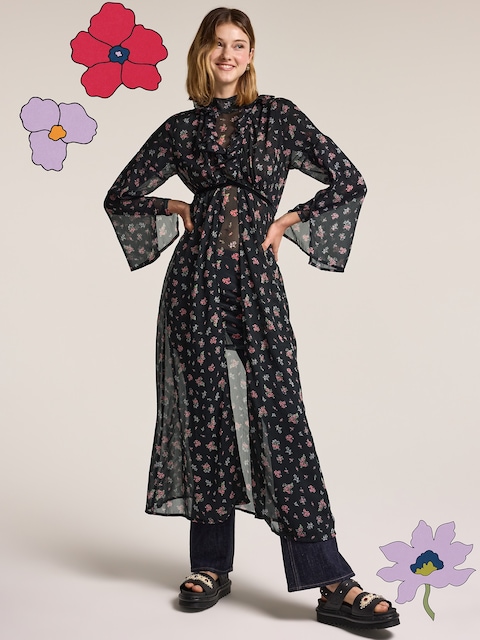 Old Navy x Anna Sui Chiffon Tie-Front Duster