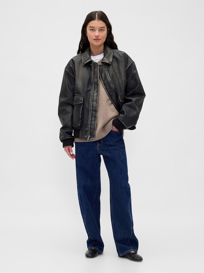 CashSoft カシミヤタッチ オーバーサイズ Vネックセーター-1