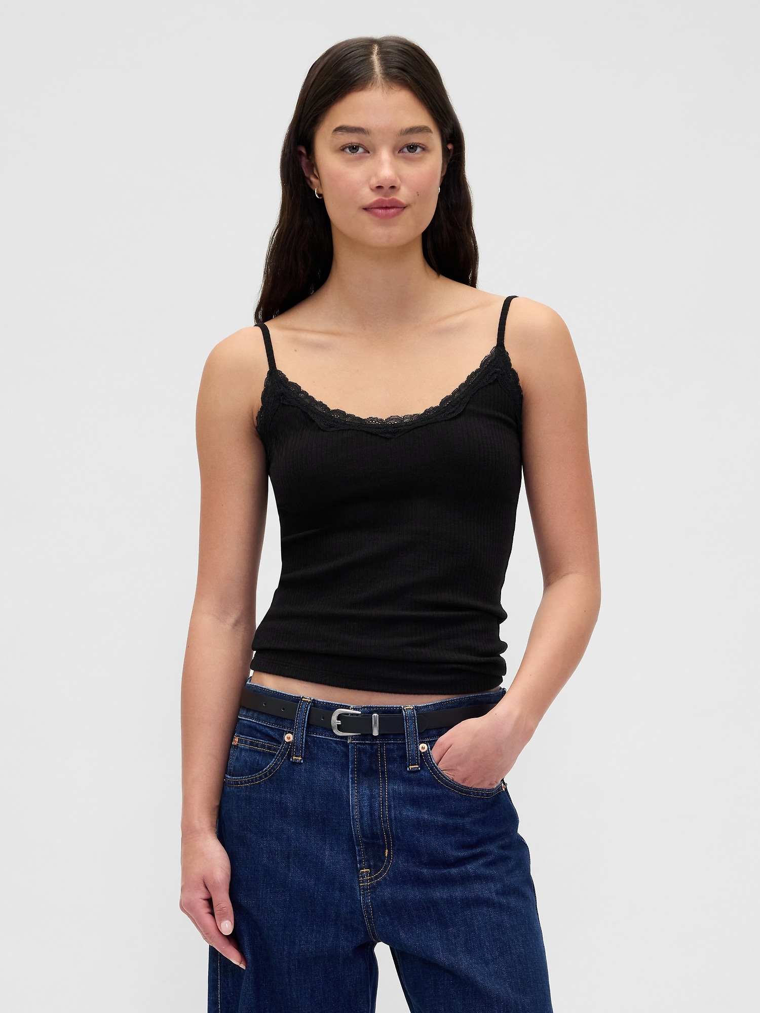 Lace-Trim Pointelle Cami