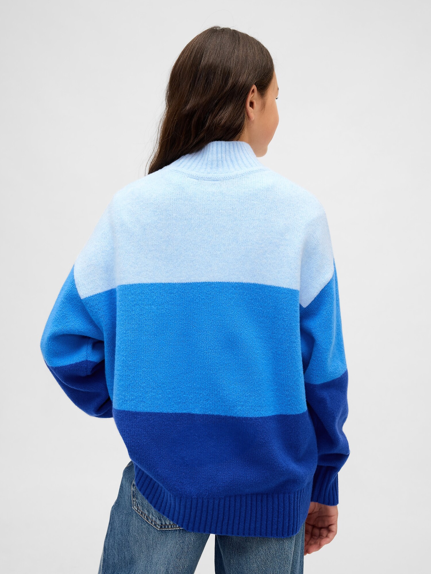 CashSoft カシミヤタッチ ストライプ チュニックセーター (キッズ)-2