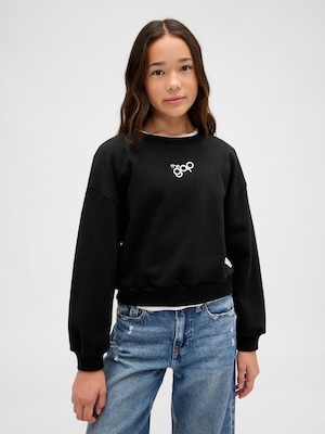オーバーサイズ ウェッジ GAPロゴ スウェットシャツ (キッズ)