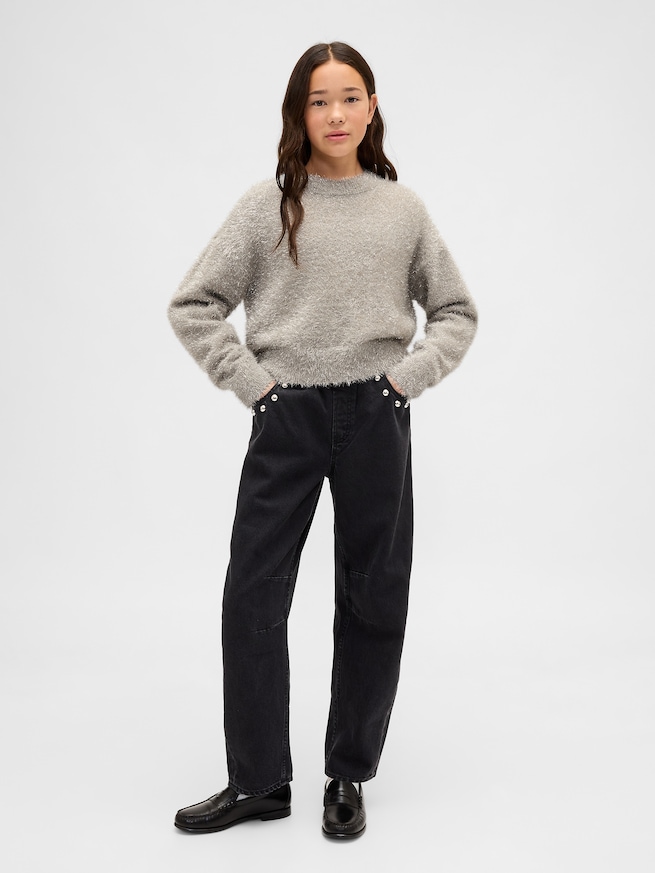 メタリック アイラッシュ クルーネックセーター (キッズ)-3