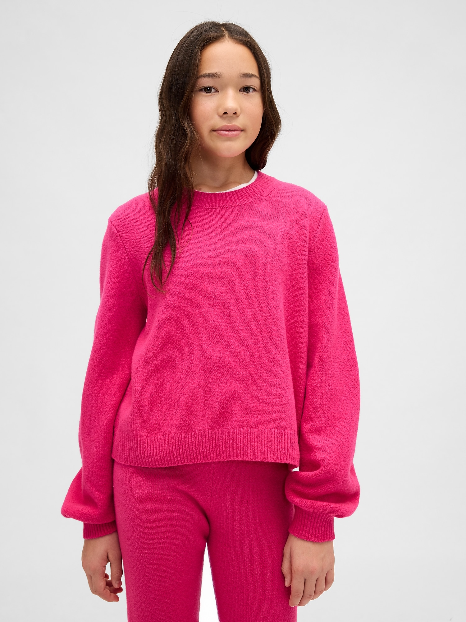 CashSoft カシミヤタッチ クルーネックセーター (キッズ)-0