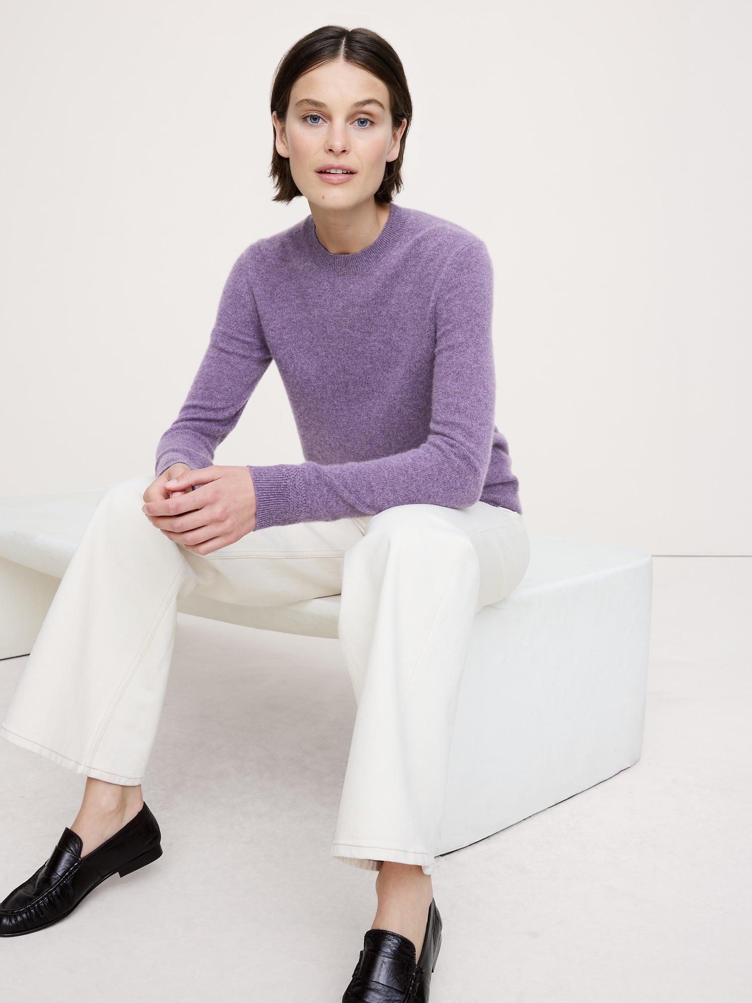 Lightweight Cashmere Crew-Neck Sweater