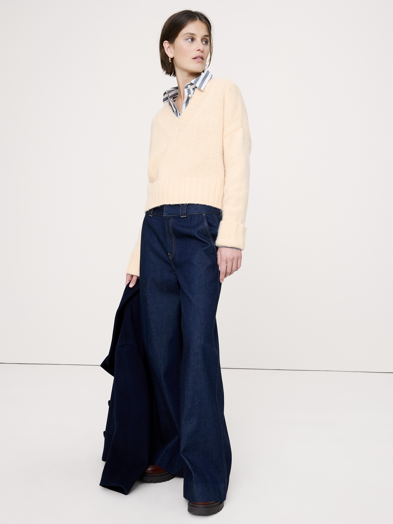 ウール アルパカ ブレンド Vネックセーター-0