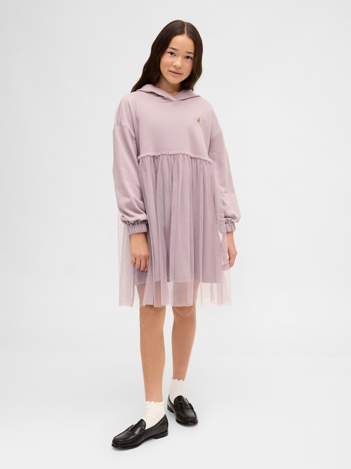 オーバーサイズ ミックスメディア パーカーワンピース