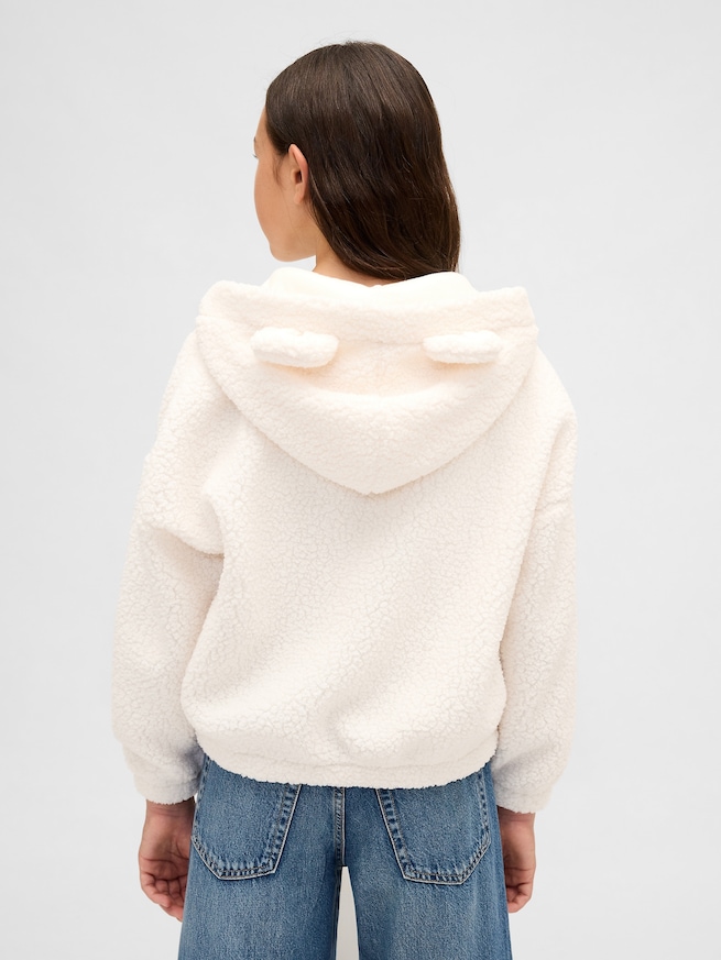 ボア オーバーサイズ くまさん ジップアップパーカー (キッズ)-1