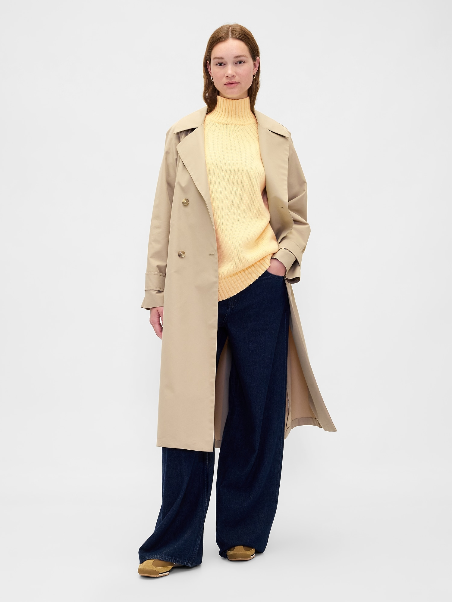 コットン100% オーバーサイズ モックネックセーター-1