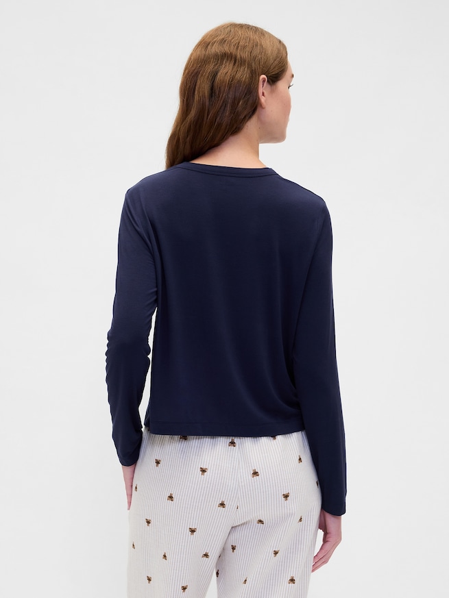 スーパーソフトモダール ポケット パジャマTシャツ-2