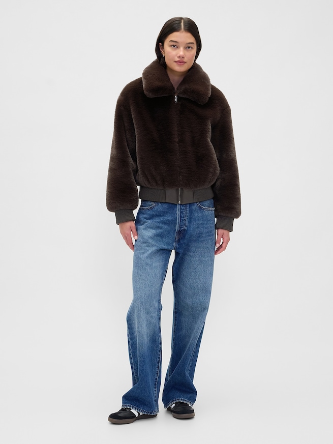 フェイクファー ボンバージャケット-1