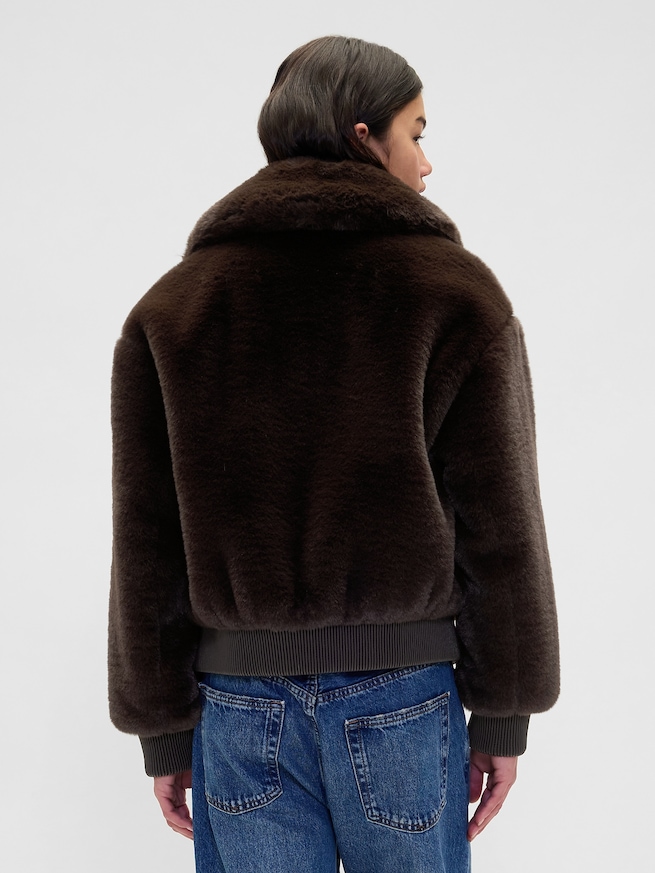 フェイクファー ボンバージャケット-2